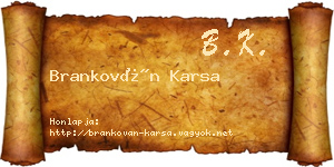 Brankován Karsa névjegykártya